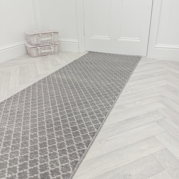 Cavendish Wilton Tile Dove Grey  Hall Runner