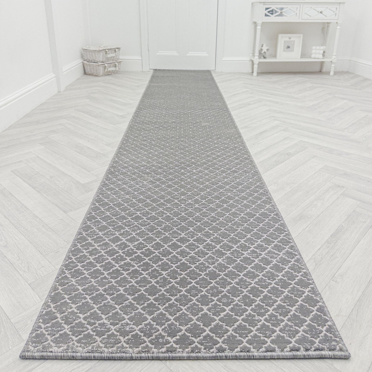 Cavendish Wilton Tile Dove Grey  Hall Runner