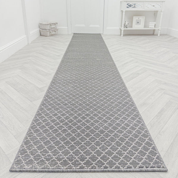 Cavendish Wilton Tile Dove Grey  Hall Runner