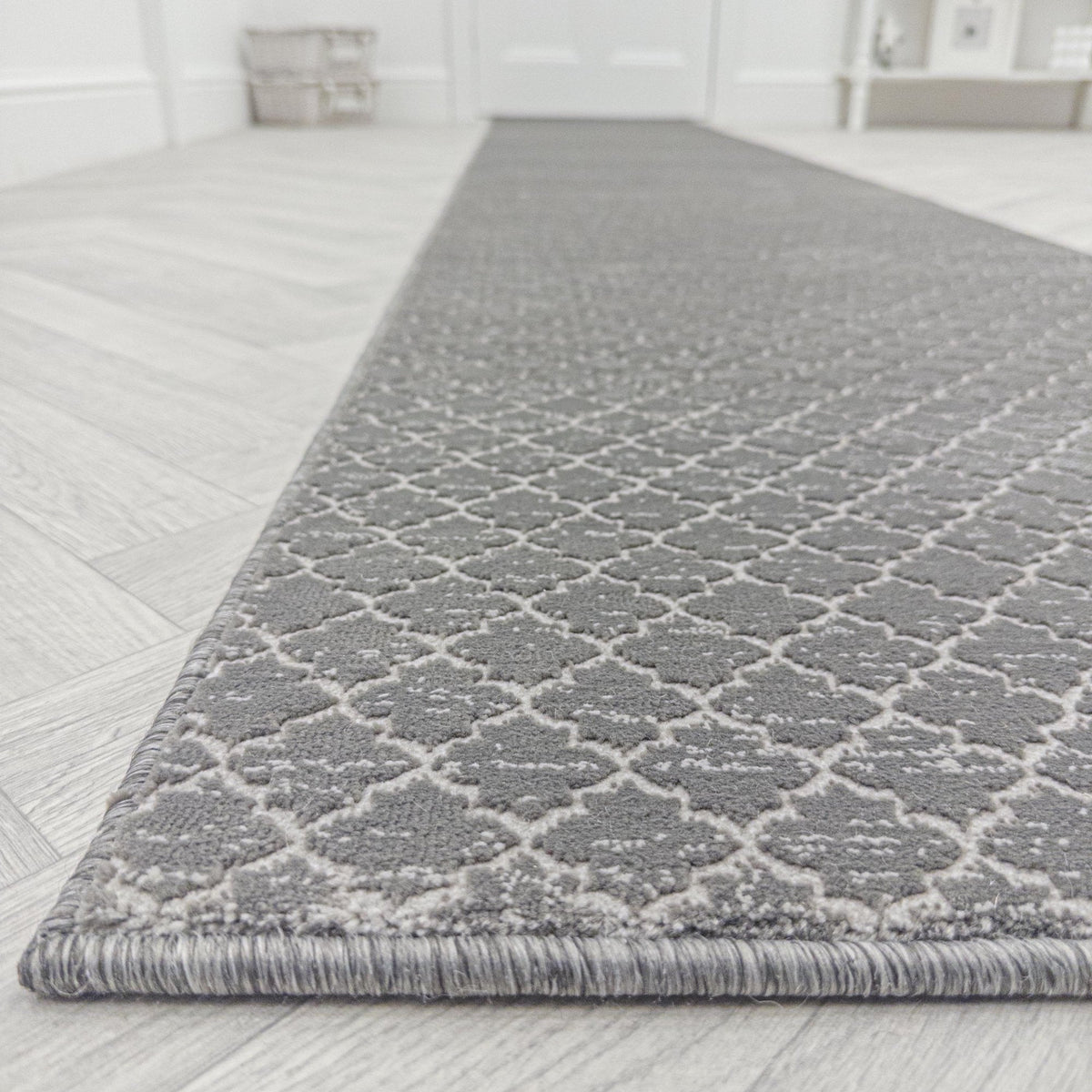 Cavendish Wilton Tile Dove Grey  Hall Runner