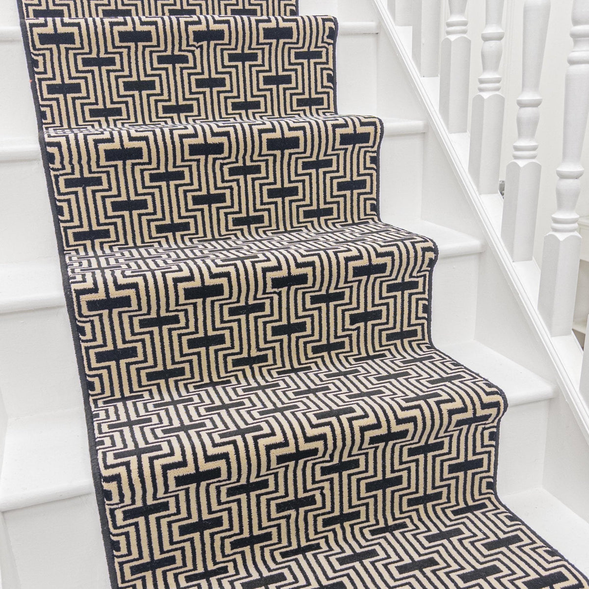 Regents Modern Black Magic Stair Runner