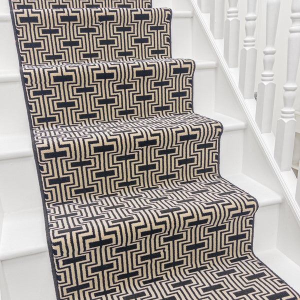 Regents Modern Black Magic Stair Runner