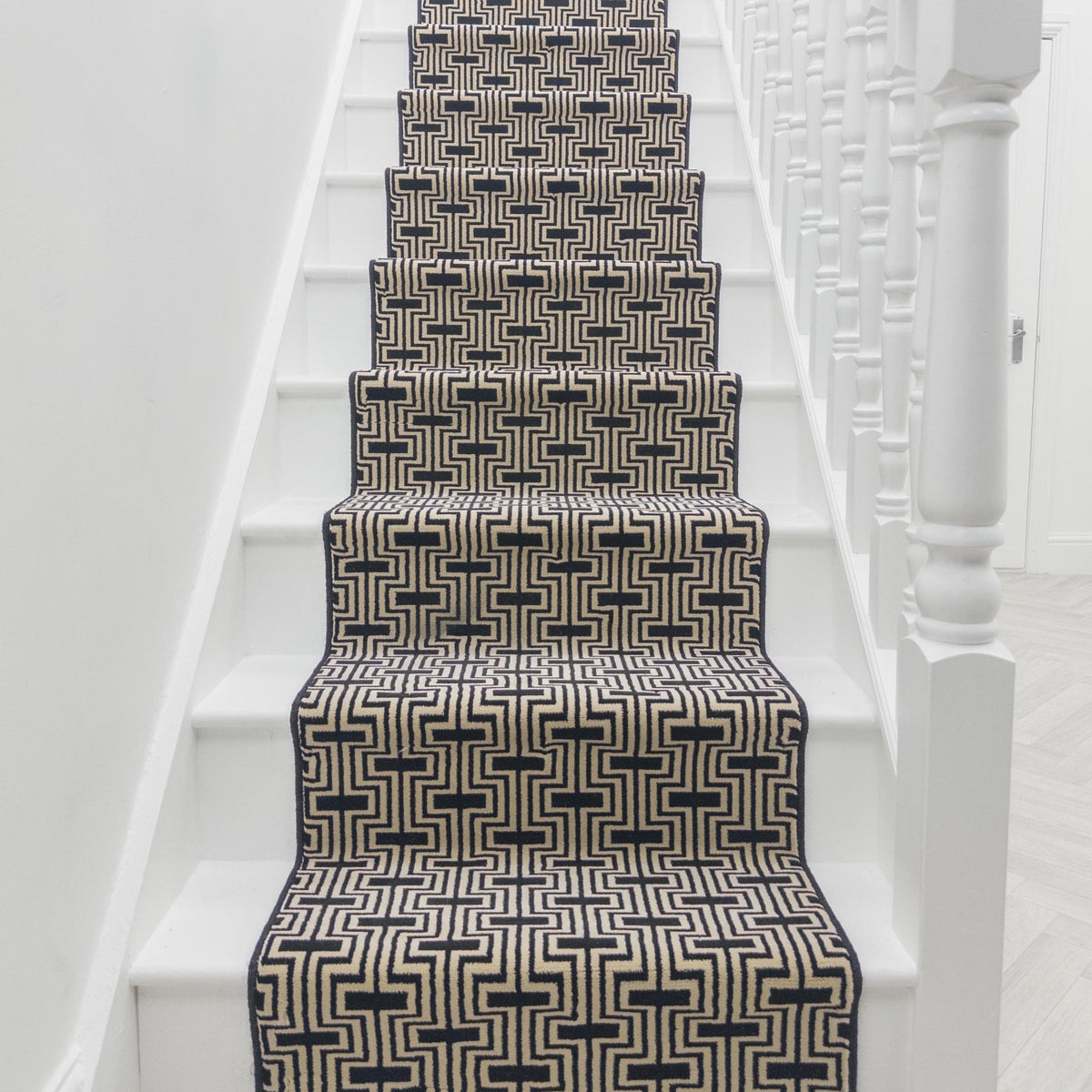 Regents Modern Black Magic Stair Runner