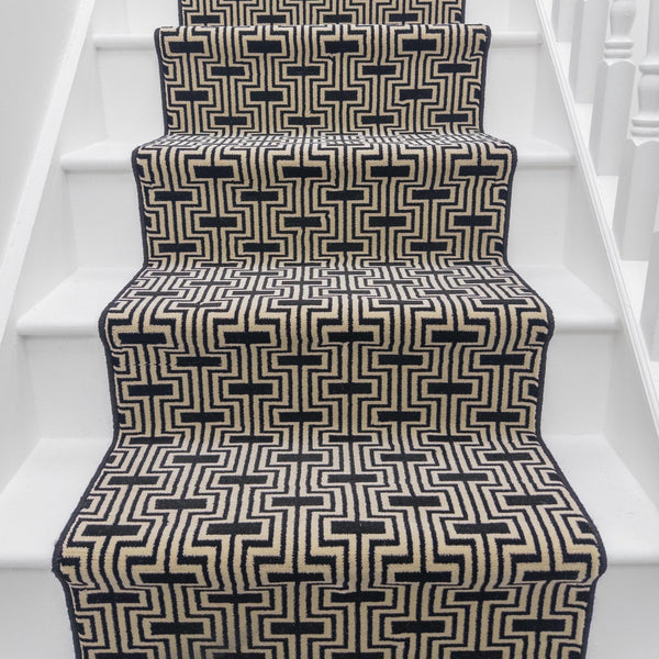 Regents Modern Black Magic Stair Runner