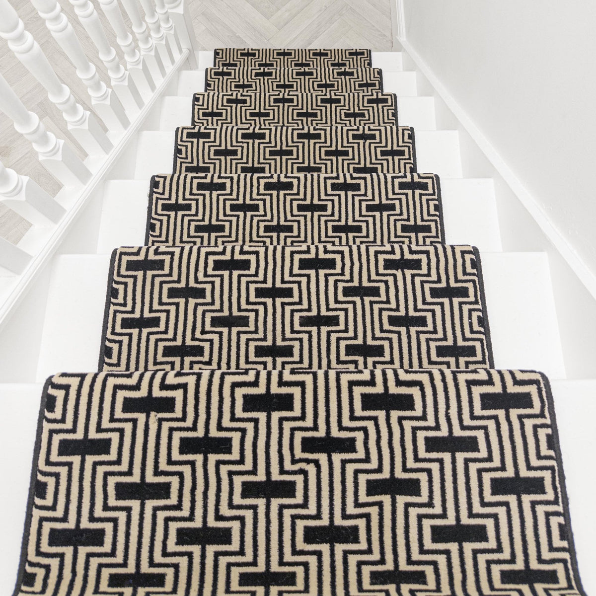 Regents Modern Black Magic Stair Runner