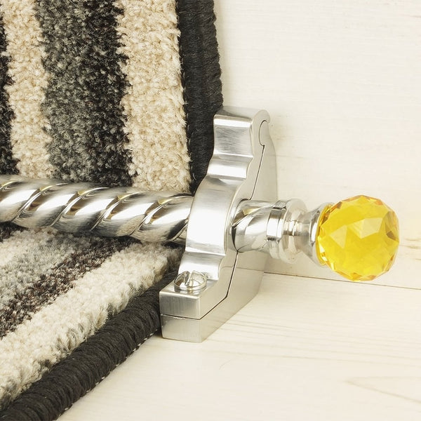 Crystal Brushed Chrome Amber Spiral Sample