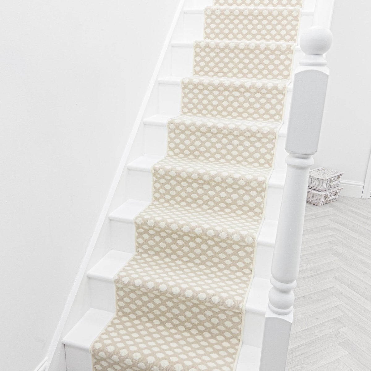 Honeycomb Beige Stair Runner