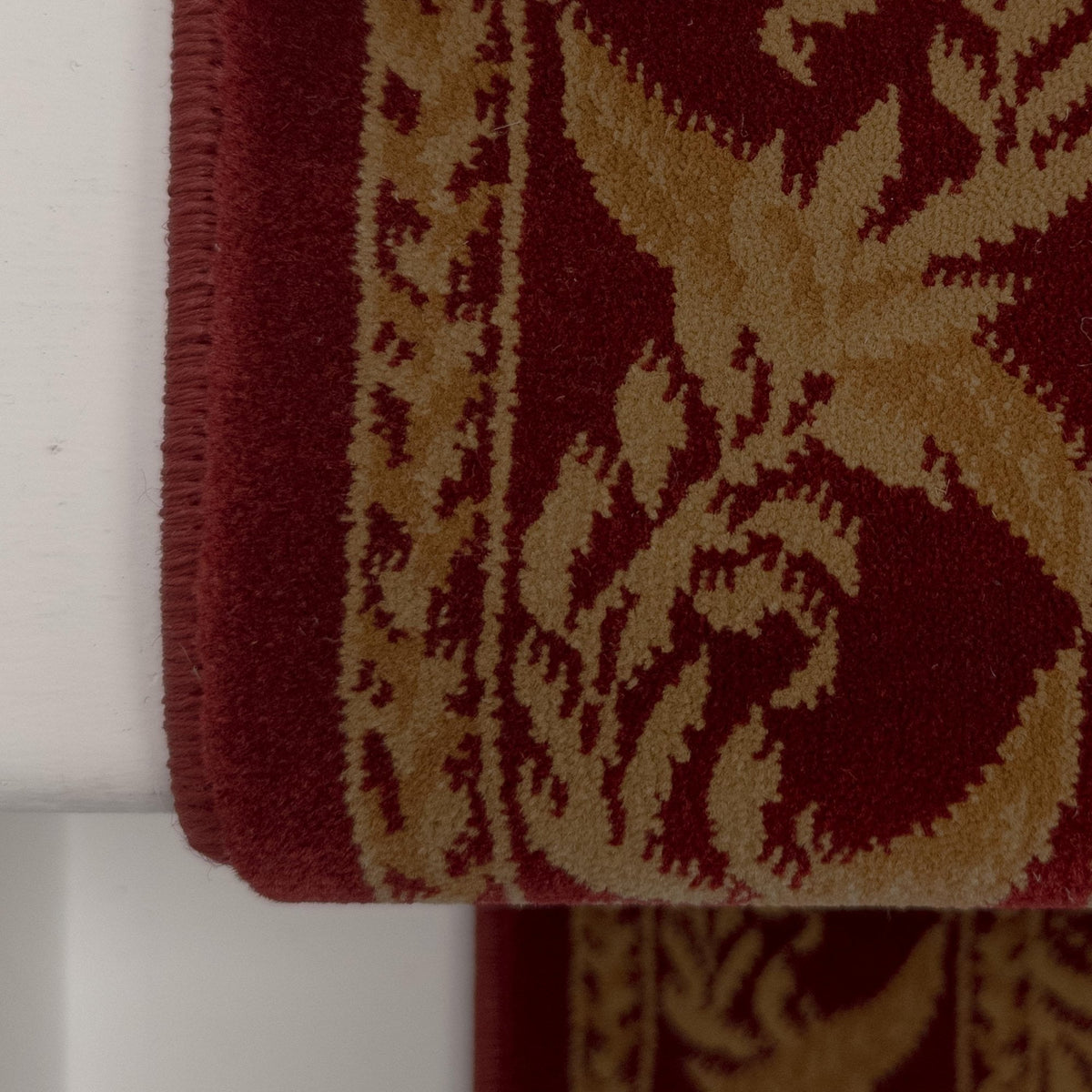 Garden Trellis Red Satin Stair Runner