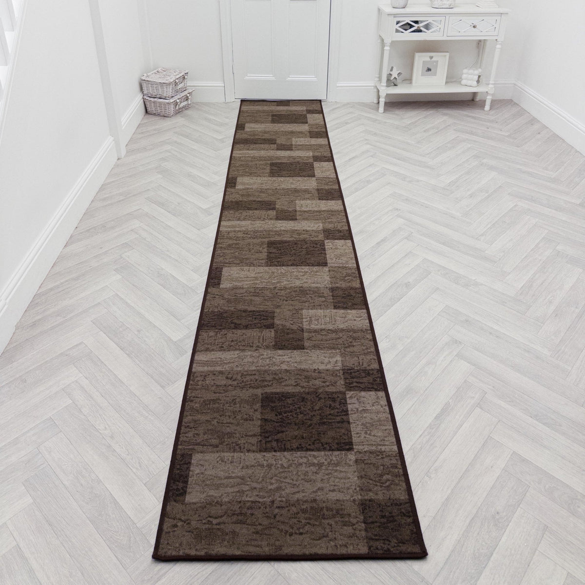 Icona Dark Brown  Rug Runner
