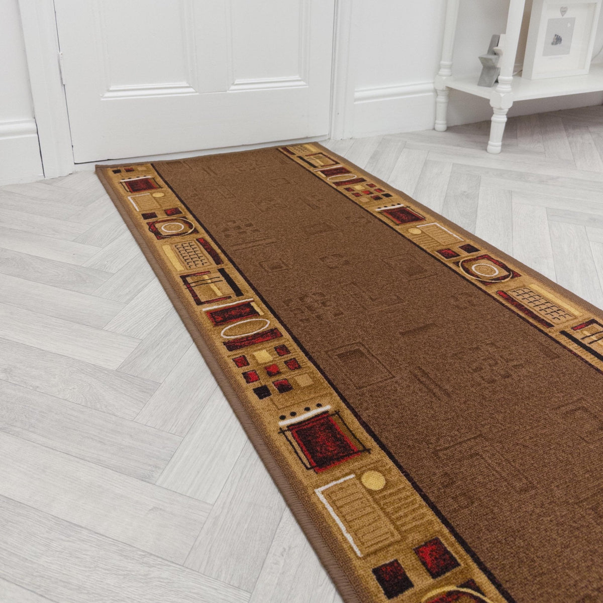 Jena Brown Hallway Carpet Runner