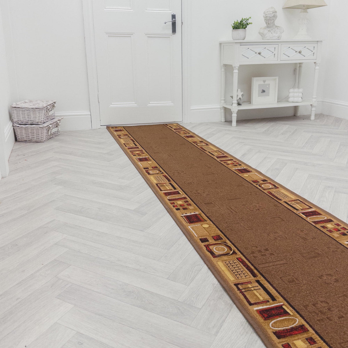 Jena Brown Hallway Carpet Runner