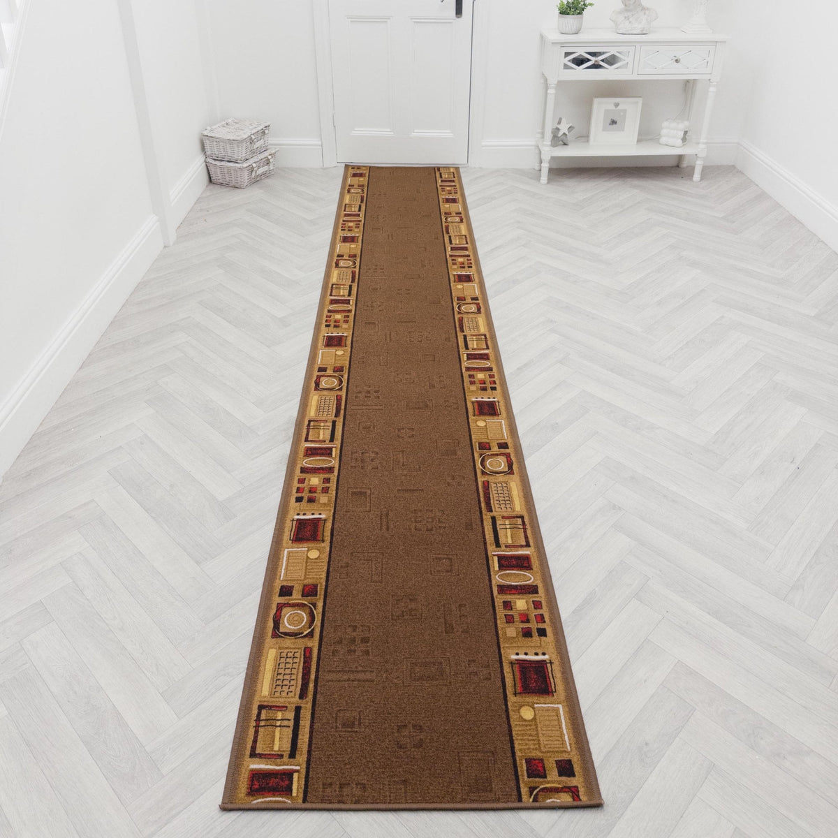 Jena Brown Hallway Carpet Runner
