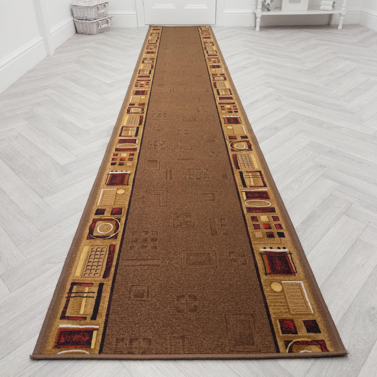 Jena Brown Hallway Carpet Runner