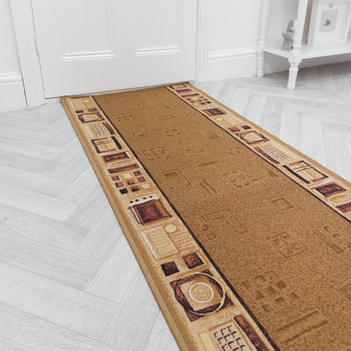 Jena Beige Hallway Carpet Runner