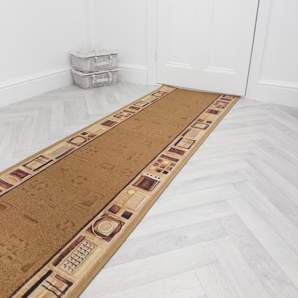Jena Beige Hallway Carpet Runner