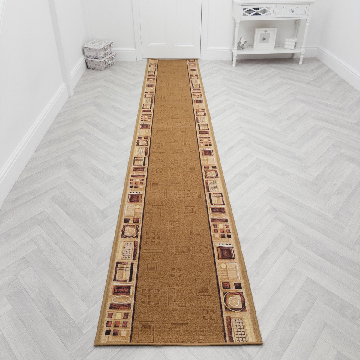 Jena Beige Hallway Carpet Runner