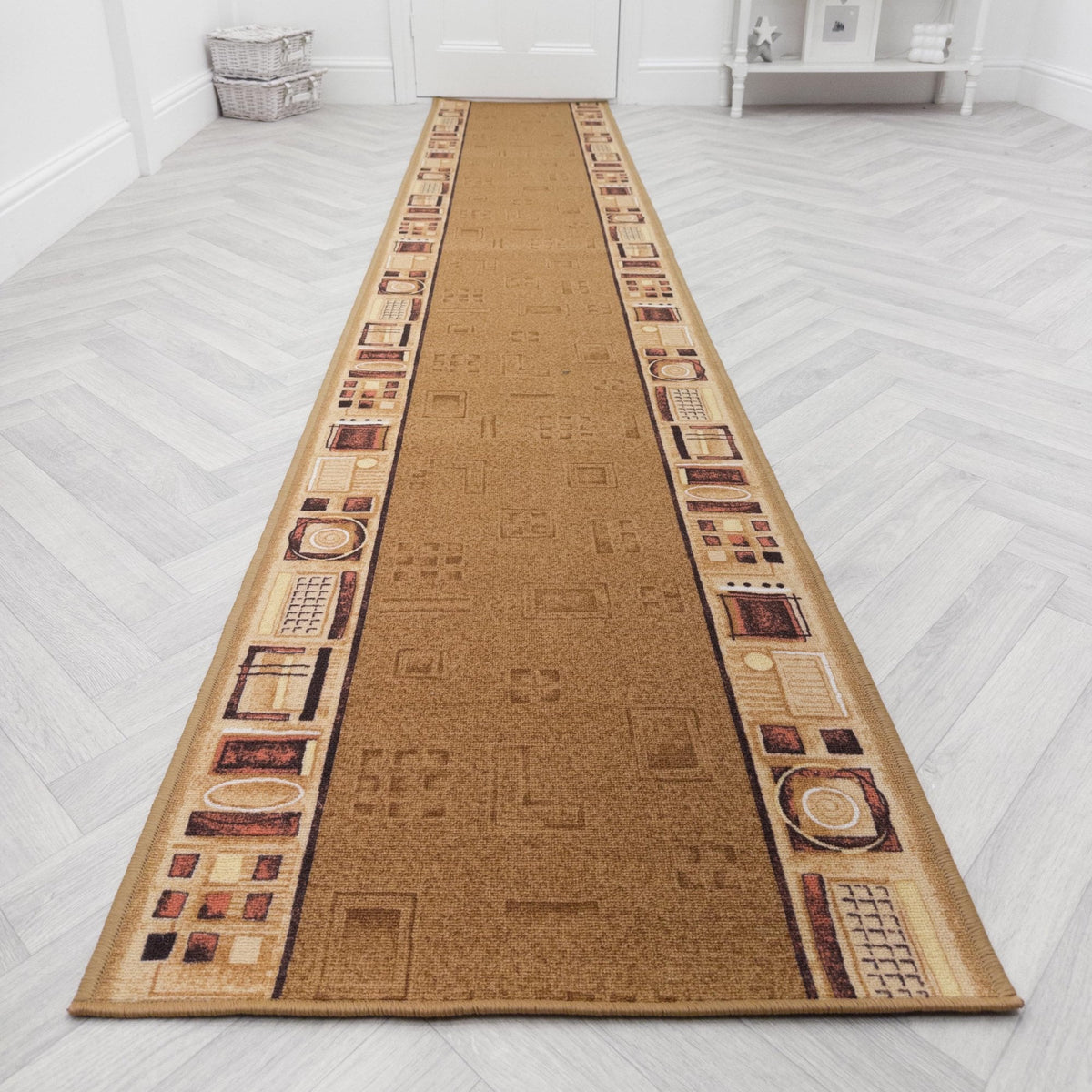 Jena Beige Hallway Carpet Runner