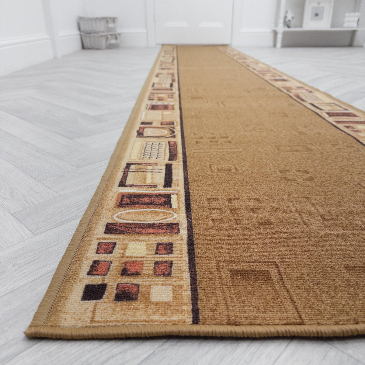 Jena Beige Hallway Carpet Runner