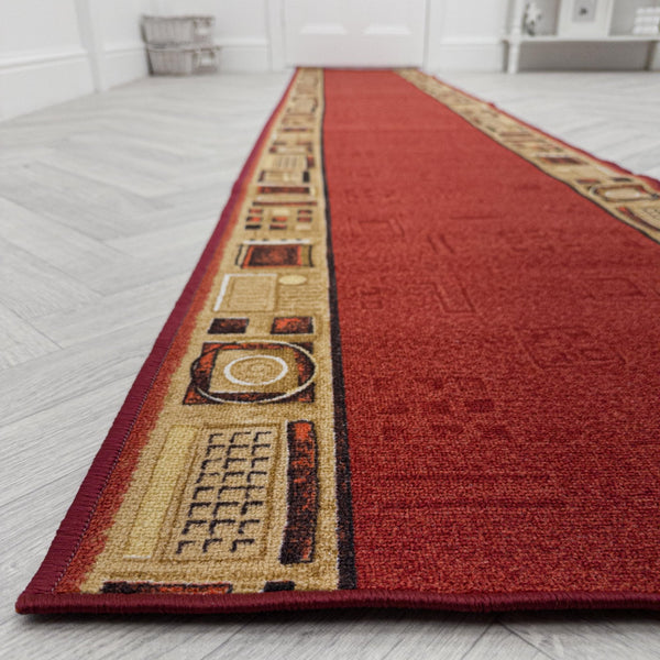 Jena Red Hallway Carpet Runner