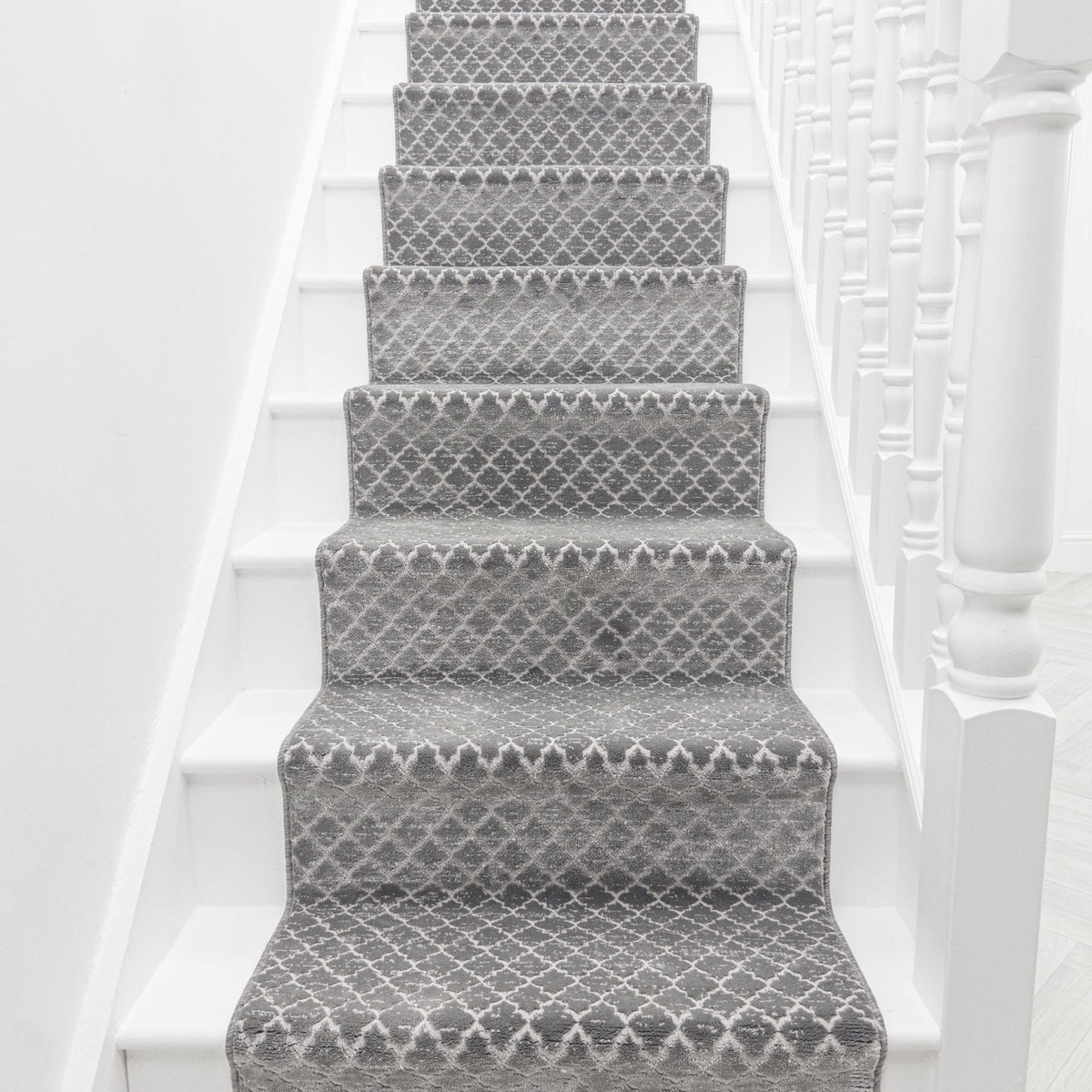 Cavendish Wilton Tile Dove Gray Stair Runner