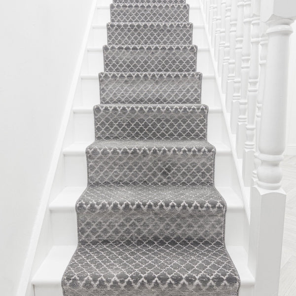 Cavendish Wilton Tile Dove Gray Stair Runner