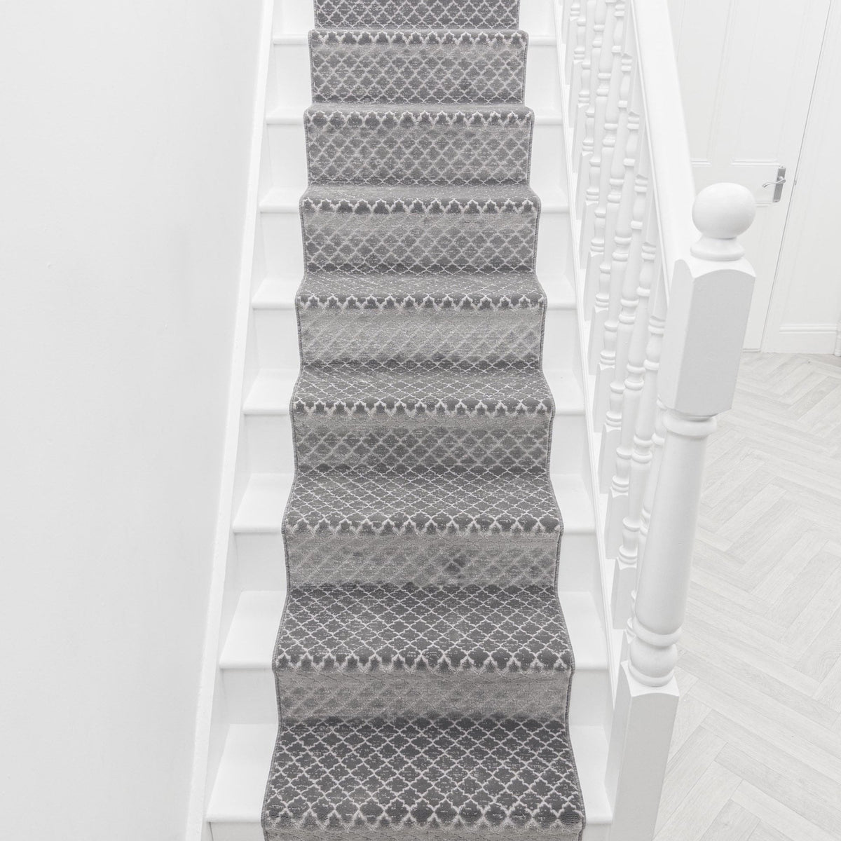 Cavendish Wilton Tile Dove Gray Stair Runner