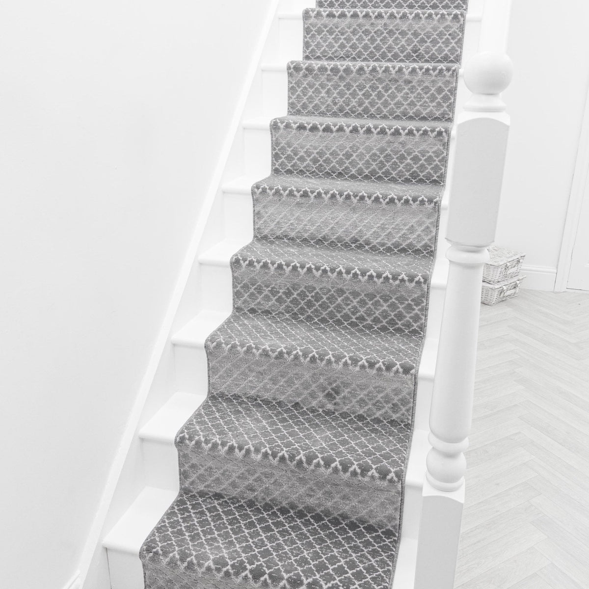 Cavendish Wilton Tile Dove Gray Stair Runner