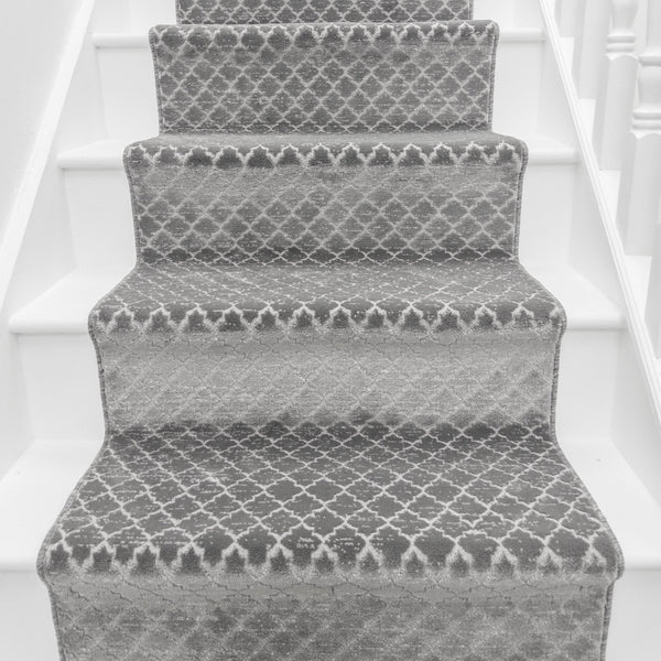 Cavendish Wilton Tile Dove Gray Stair Runner