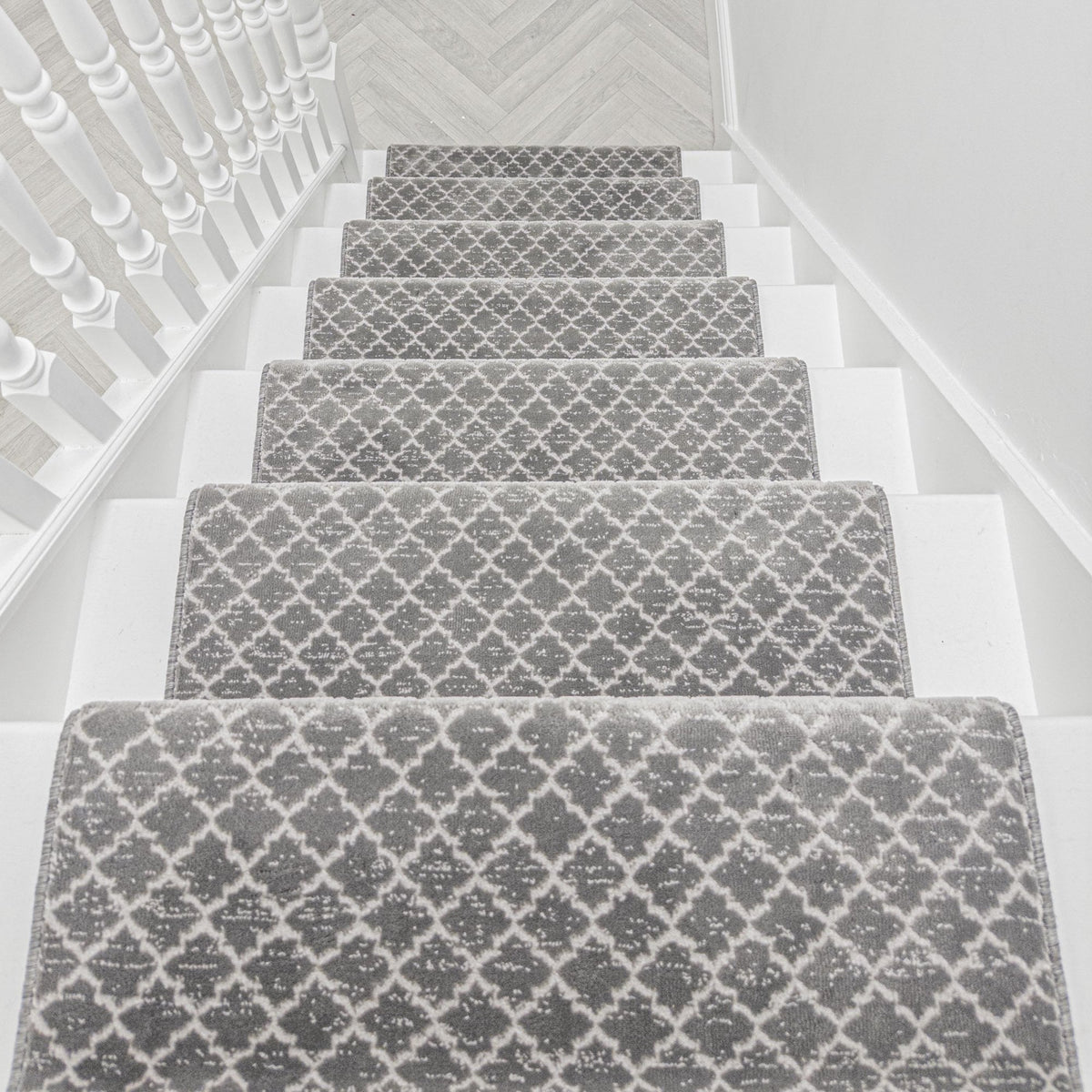 Cavendish Wilton Tile Dove Gray Stair Runner