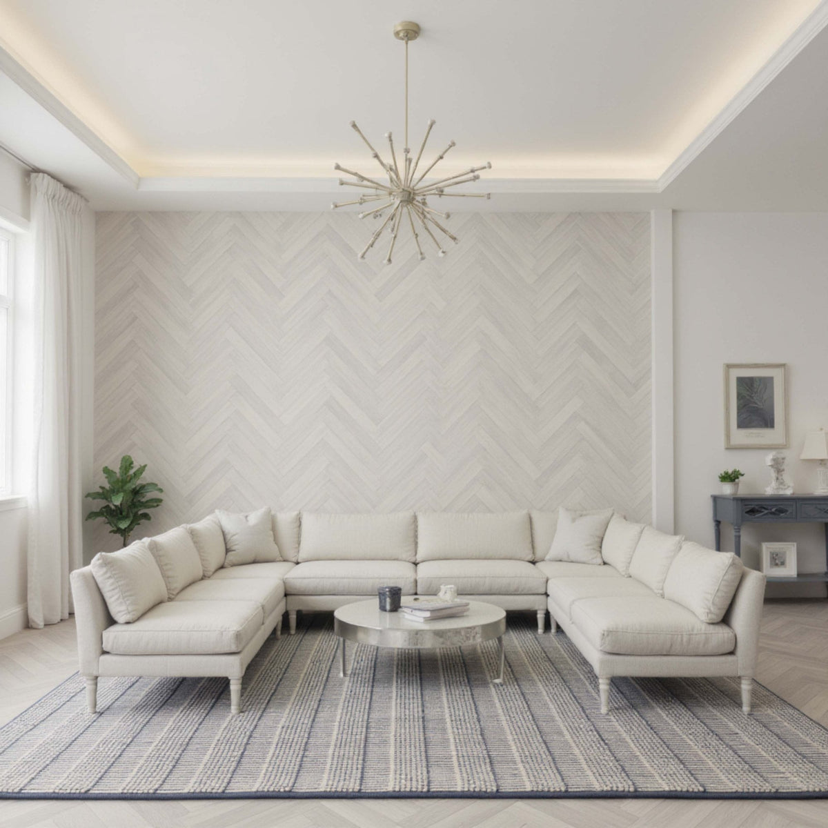 Shazia Stripe Slate Custom Rug