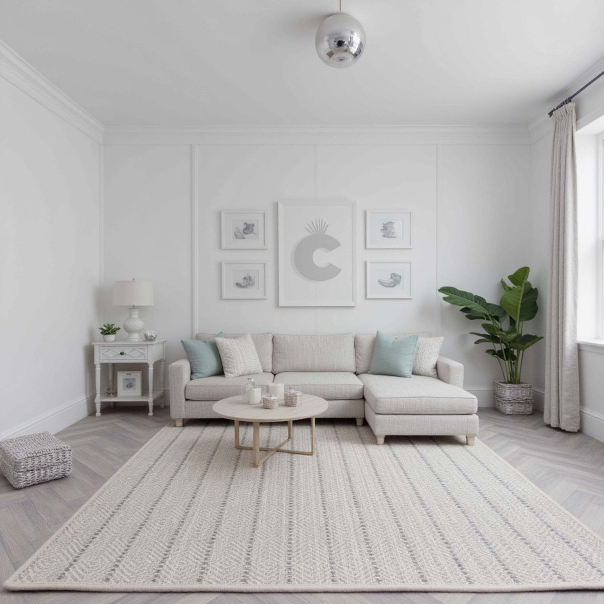 Kariba White Sand Custom Rug