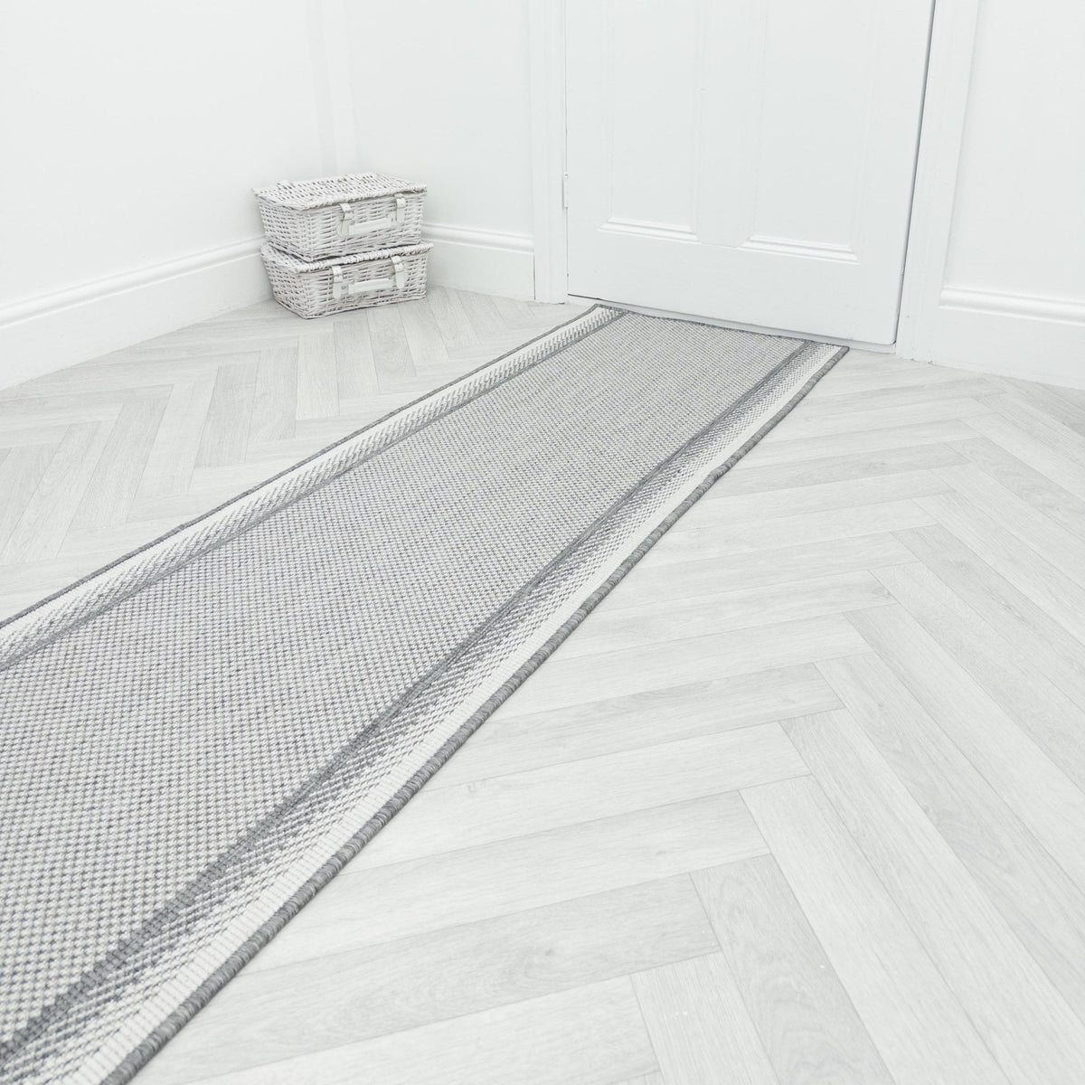 Geo Grey Hall Runner