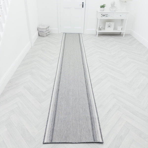 Geo Grey Hall Runner