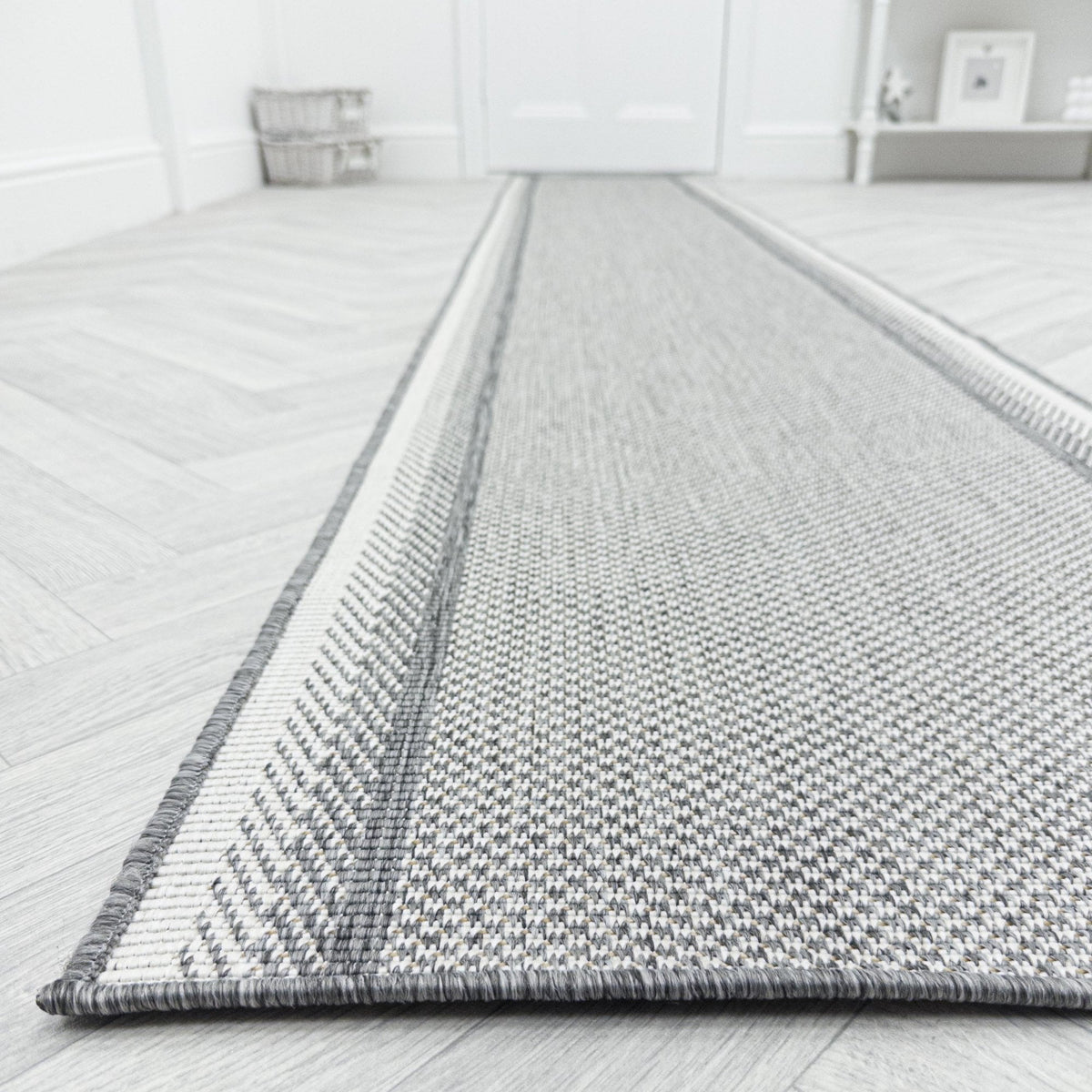 Geo Grey Hall Runner