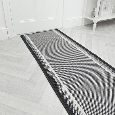 Geo Black Hall Runner