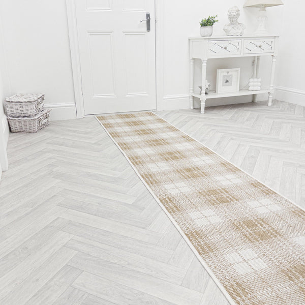 Plaid Brown Rug Runner