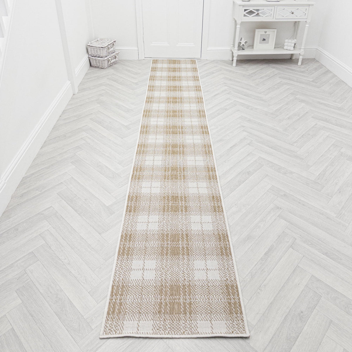 Plaid Brown Rug Runner