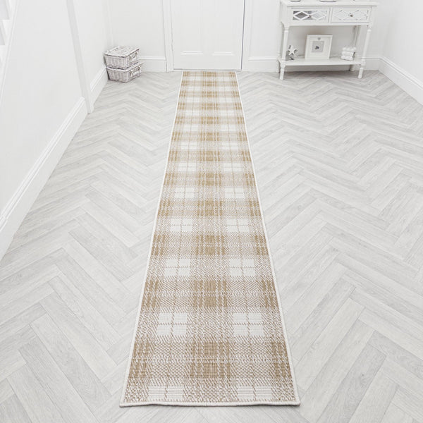 Plaid Brown Rug Runner