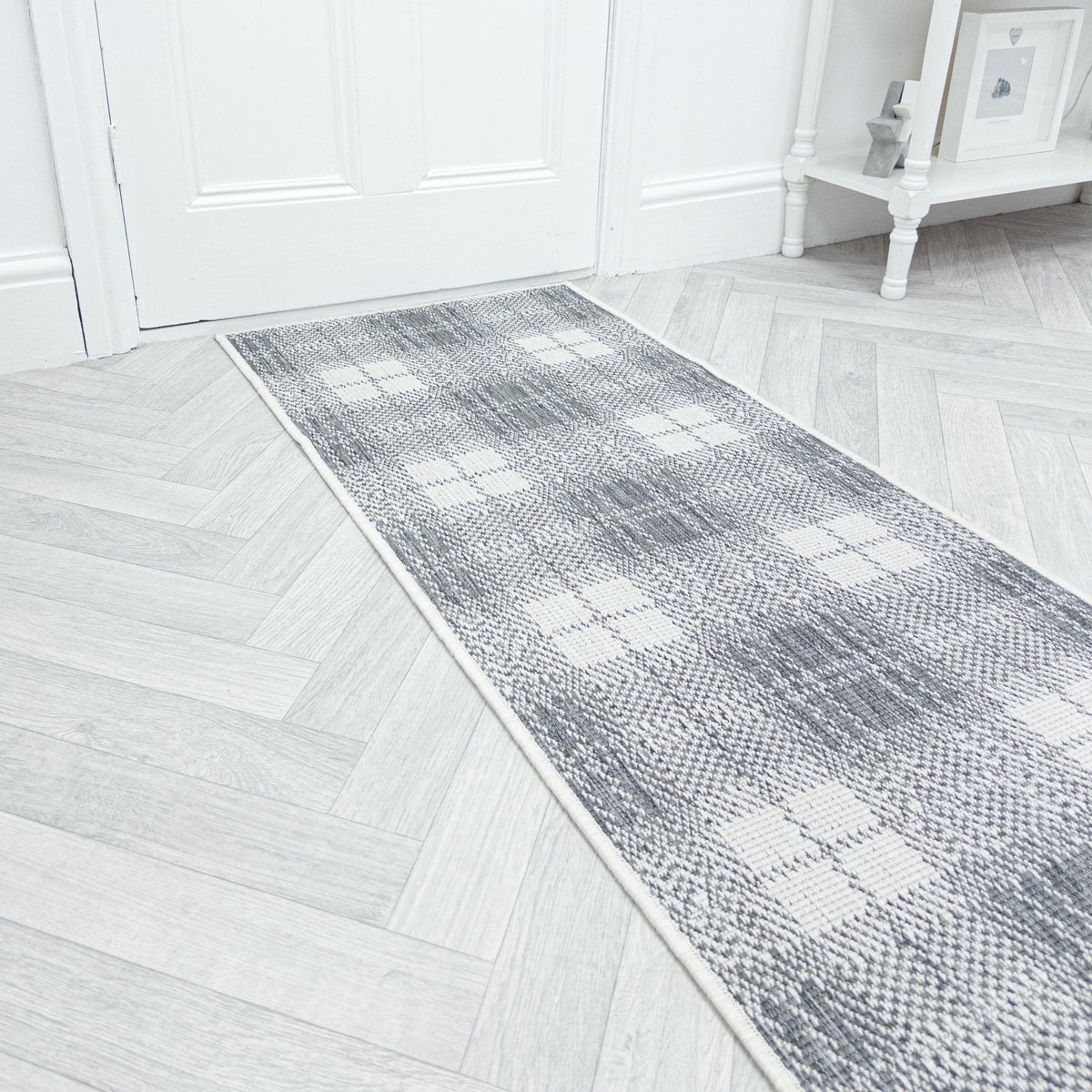 Plaid Grey Hall Runner