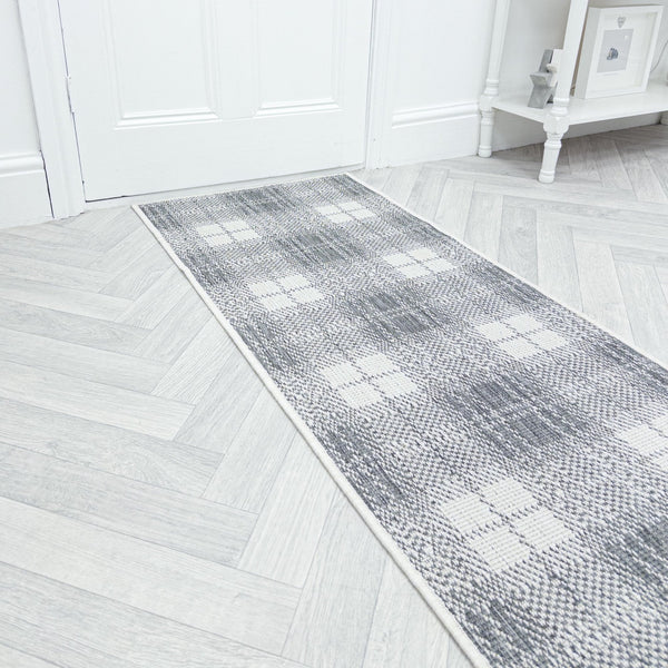 Plaid Grey Hall Runner