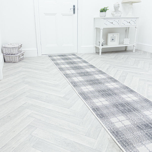 Plaid Grey Hall Runner