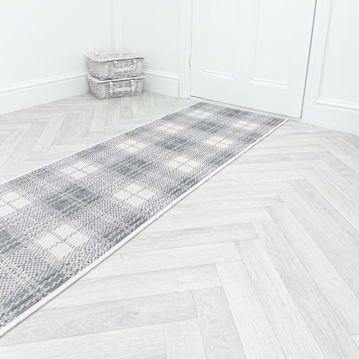 Plaid Grey Hall Runner
