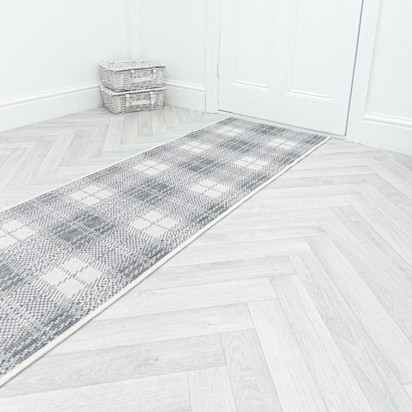 Plaid Grey Hall Runner
