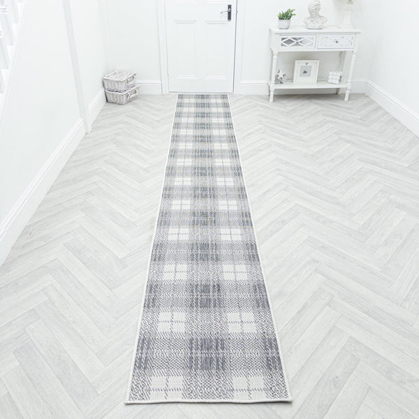 Plaid Grey Hall Runner