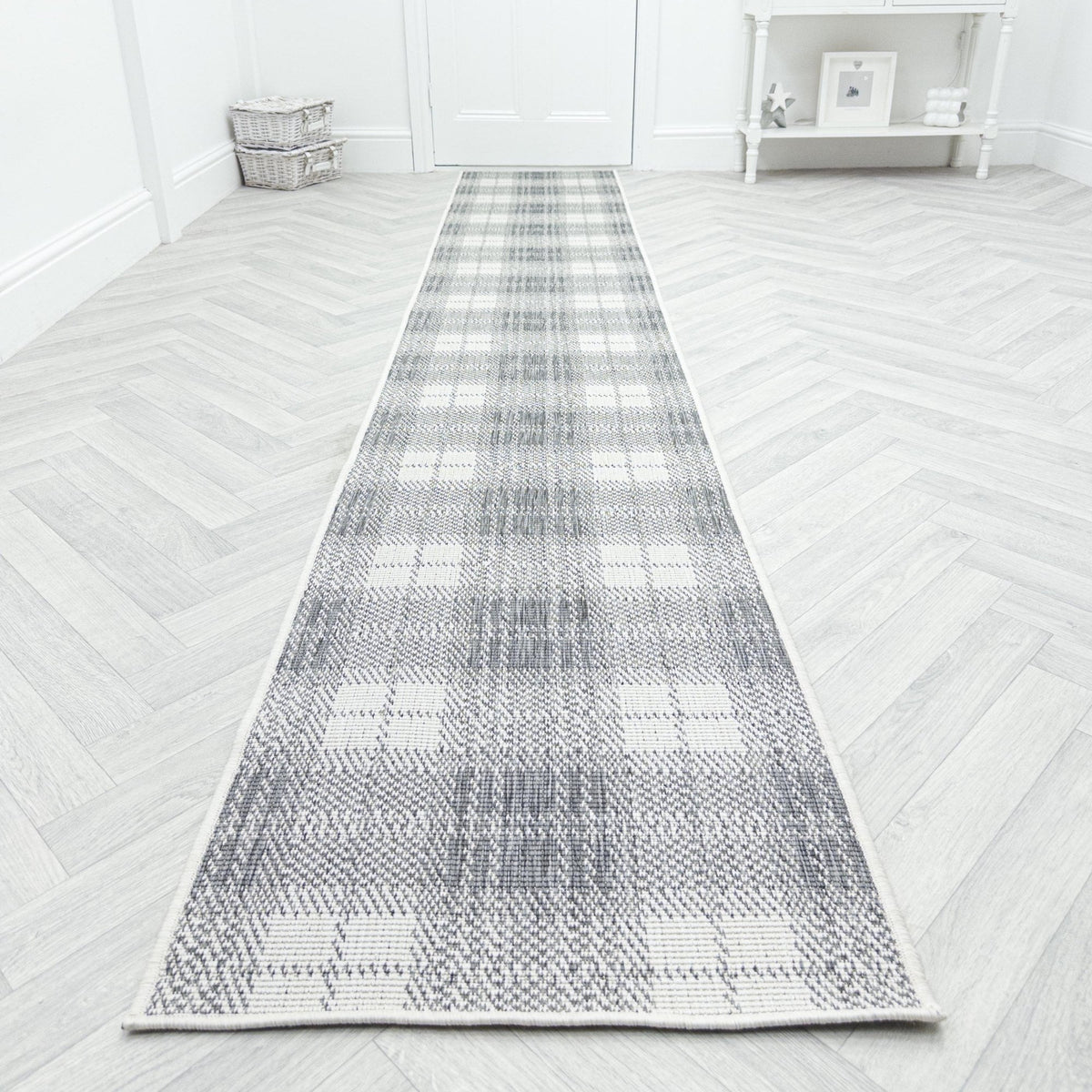 Plaid Grey Hall Runner