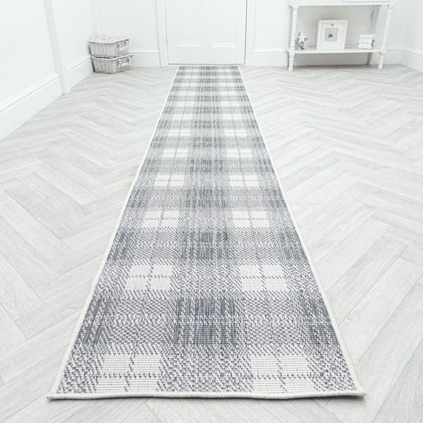 Plaid Grey Hall Runner