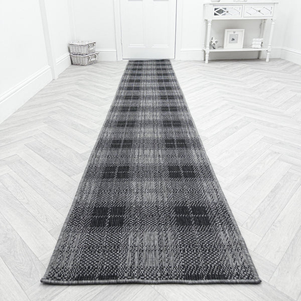 Plaid Black Hall Runner