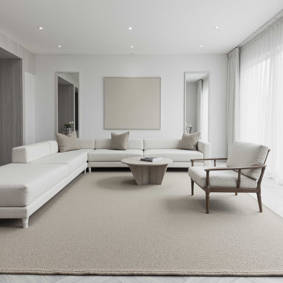 Tweed Cool Beige Custom Rug