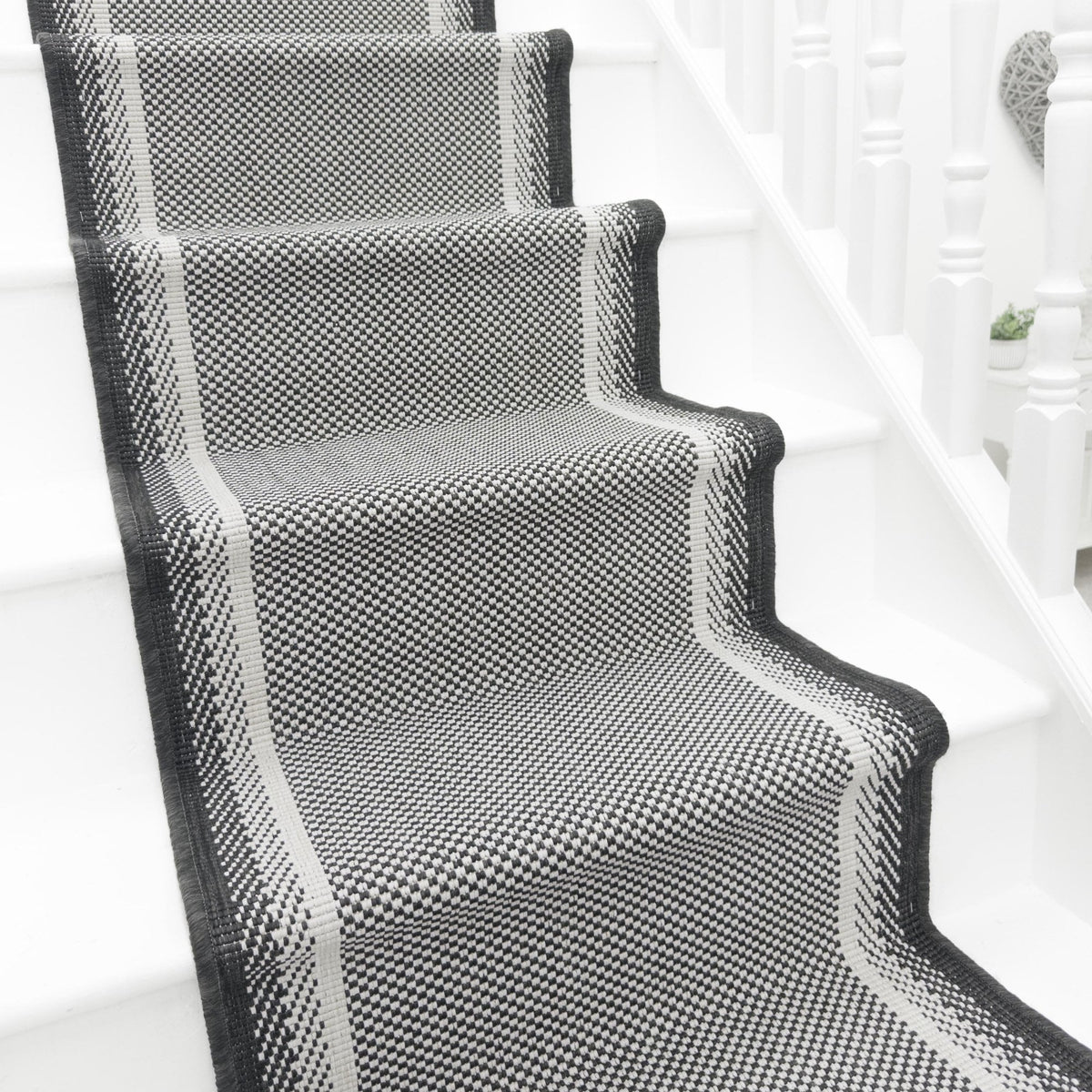 Geo Black Stair Runner