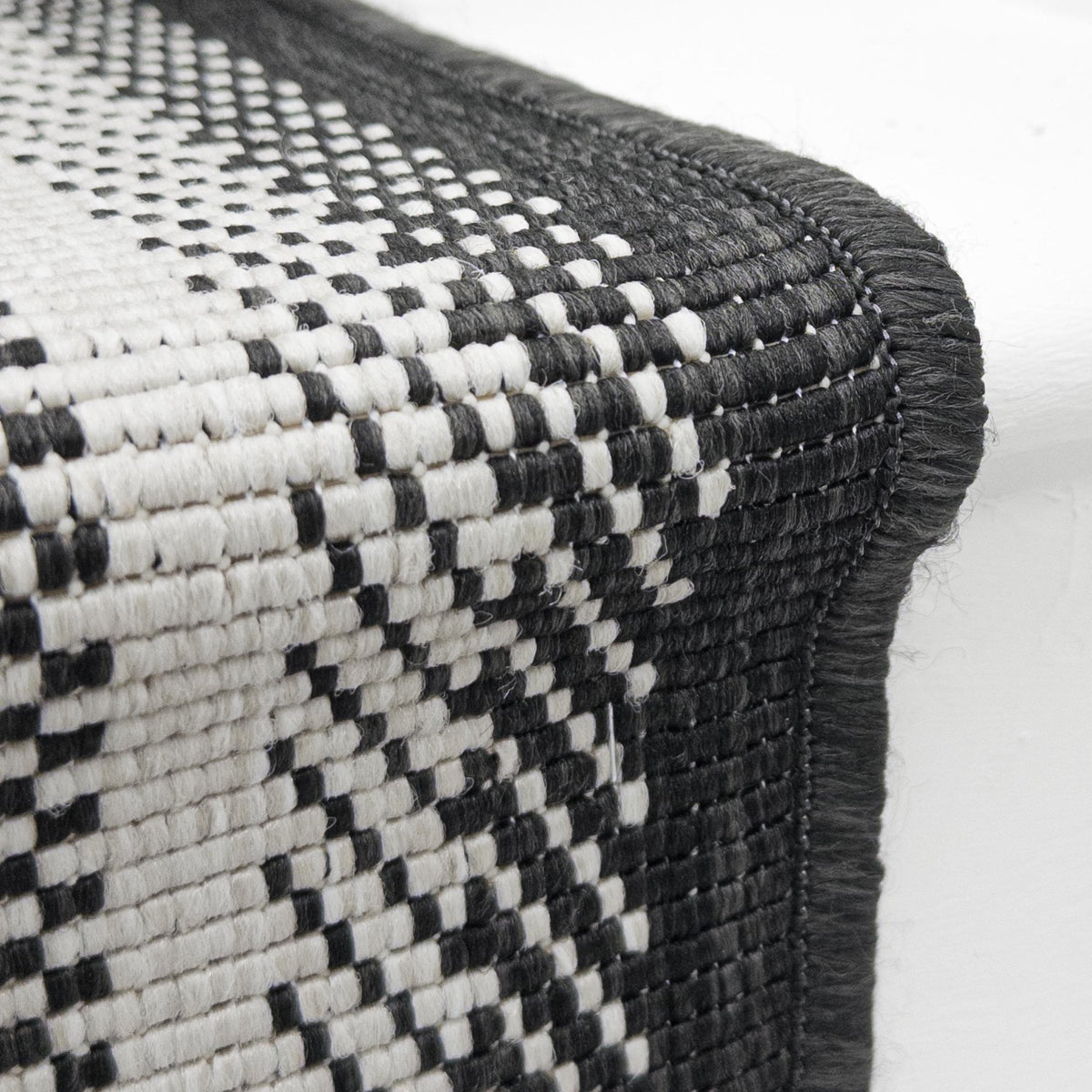 Geo Black Stair Runner